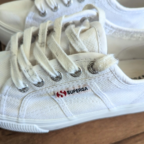 Superga 2790 White Canvas Platform Sneakers Shoes Women Size 6.5 - Picture 7 of 16